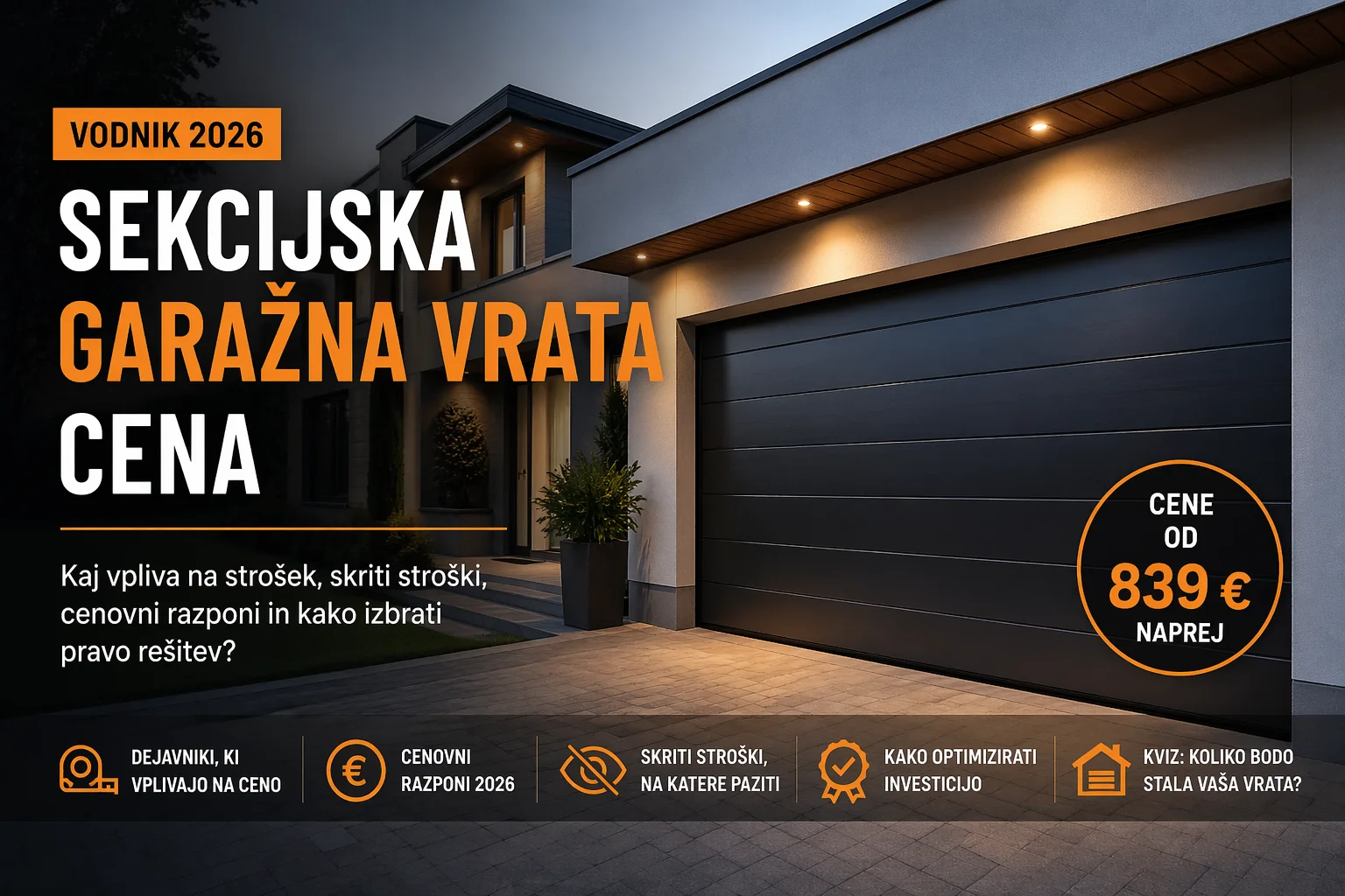 cena sekcijskih garažnih vrat